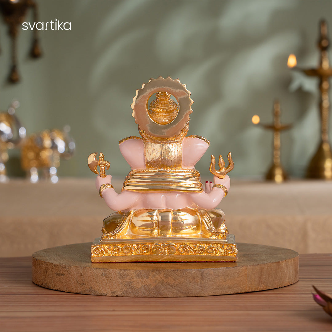 Dagdusheth Halwai Ganpati Murti - Gold Plated