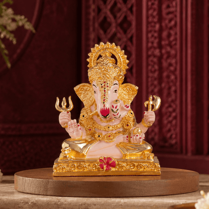 Dagdusheth Halwai Ganpati Murti - Gold Plated