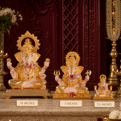 Dagdusheth Halwai Ganpati Murti - Gold Plated