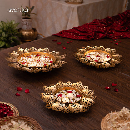 Decorative Lotus Petal Urli Bowl Set (Set of 3)