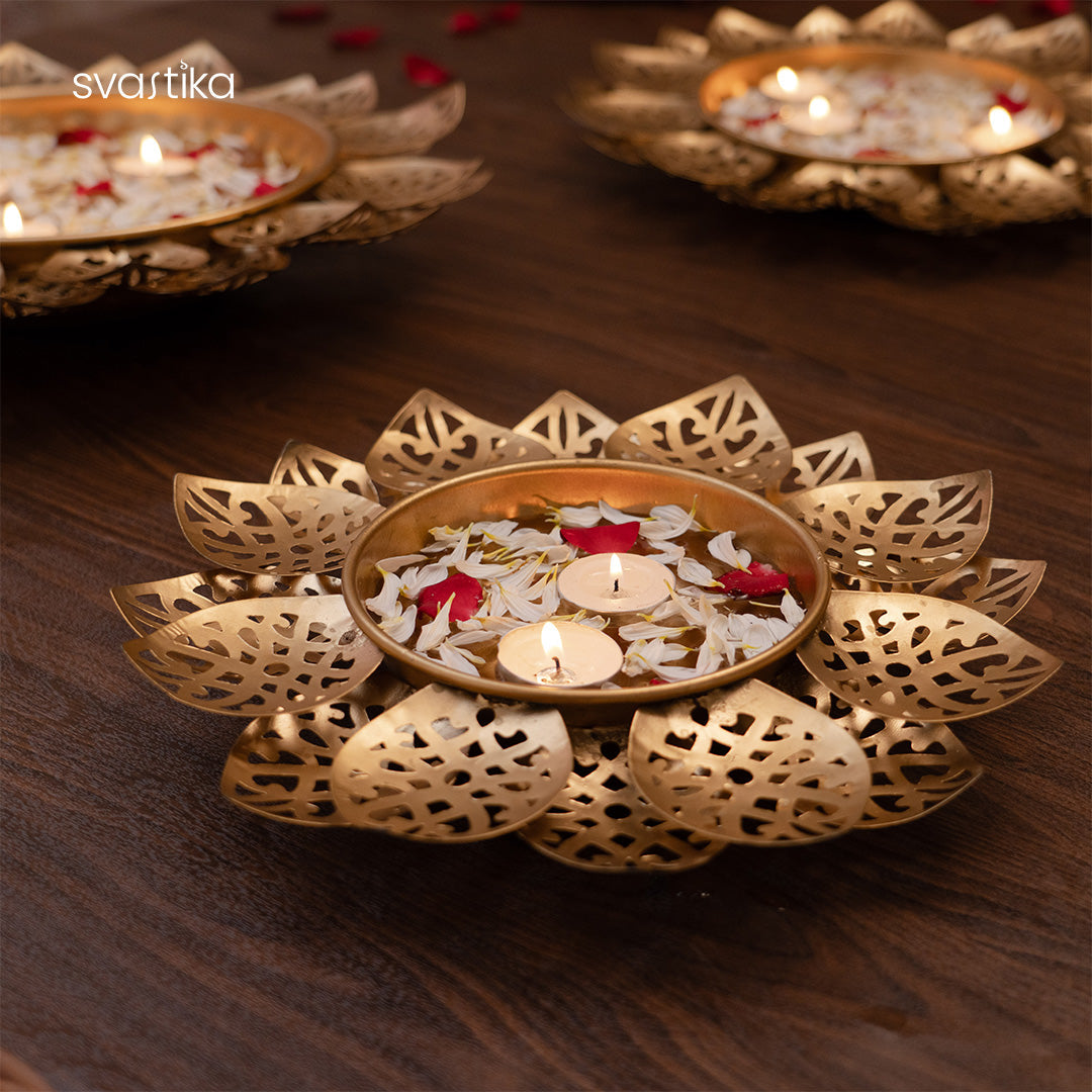 Decorative Lotus Petal Urli Bowl Set (Set of 3)