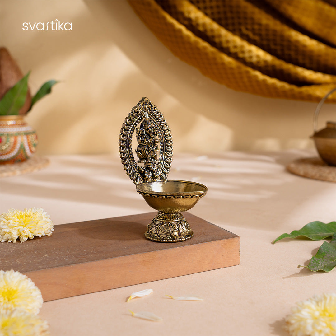Divine Brass Ganesha Diya (4.5 Inch)