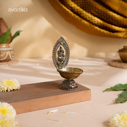 Divine Brass Lakshmi Diya (4.5 Inch)