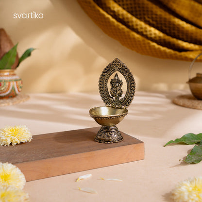 Divine Brass Lakshmi Diya (4.5 Inch)