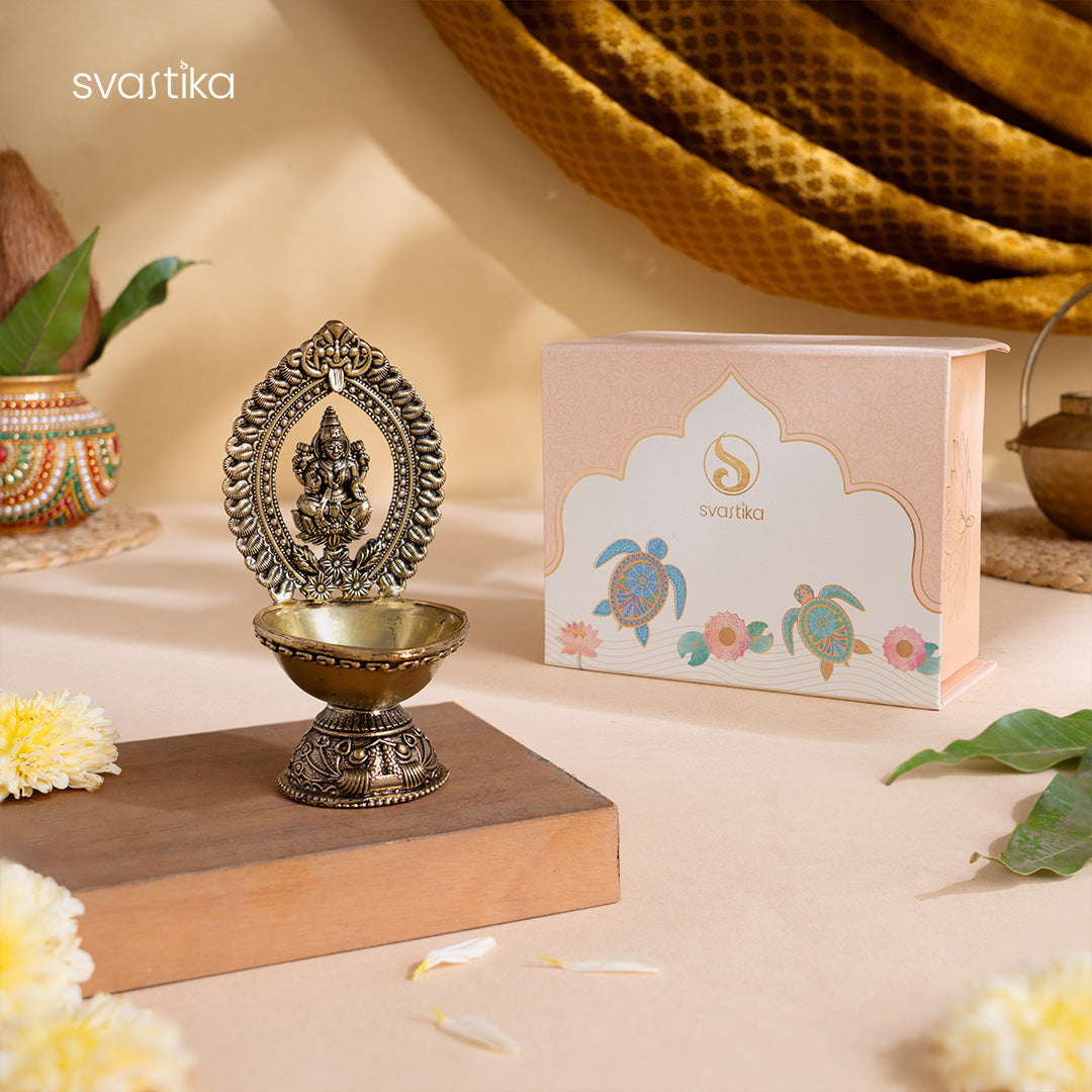Divine Brass Lakshmi Diya (4.5 Inch)