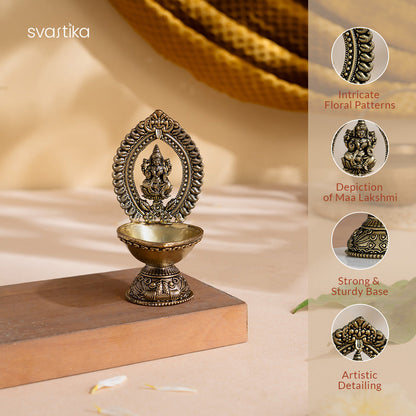 Divine Brass Lakshmi Diya (4.5 Inch)