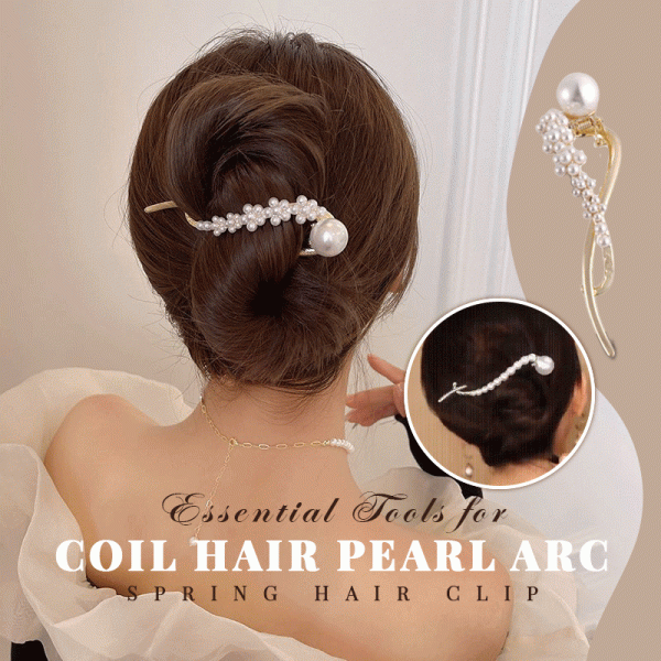 ⭐2024 Elegant pearl curved hair clip