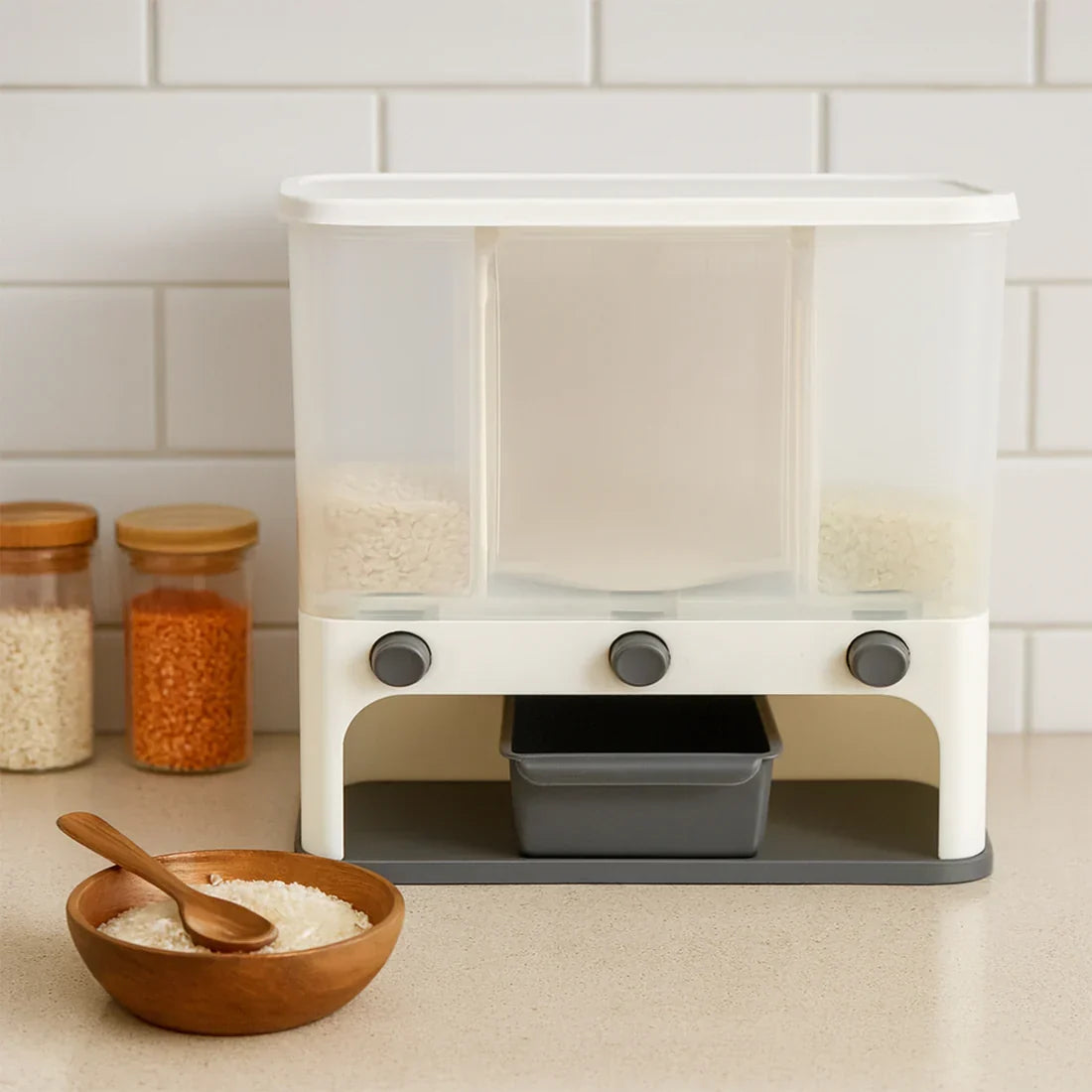 Easy Flow Cereal Dispenser – 3-In-1 Wall Mount Storage |