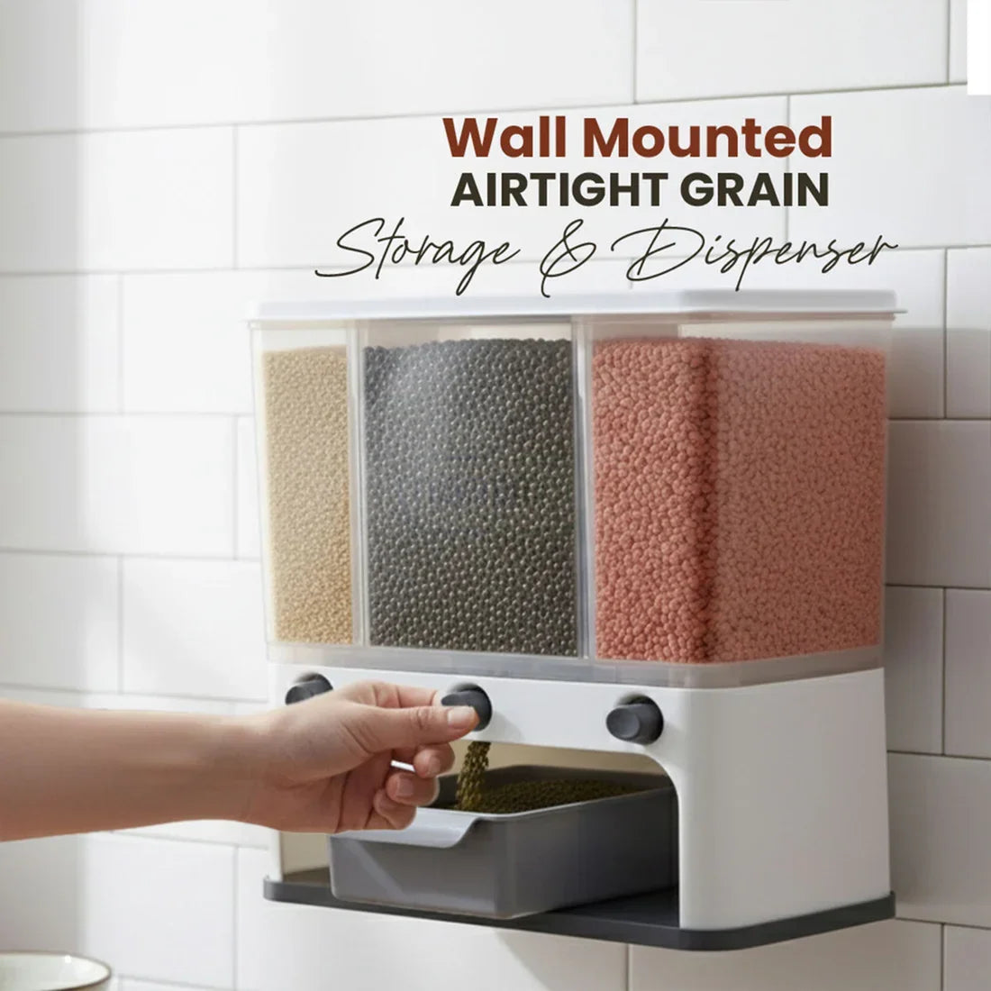 Easy Flow Cereal Dispenser – 3-In-1 Wall Mount Storage |