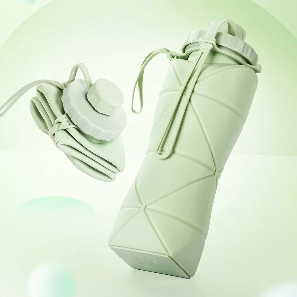 Silicone Folding Water Bottle for Travel, Gym, Hiking & Office
