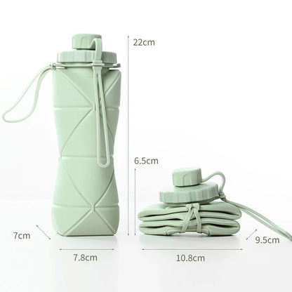 Silicone Folding Water Bottle for Travel, Gym, Hiking & Office