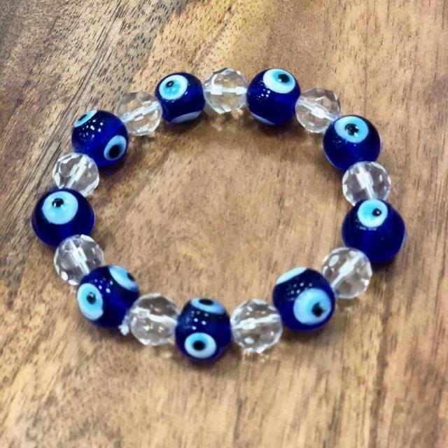 Feng Shui Turkish Evil Eye and Diamond Cut Clear Quartz