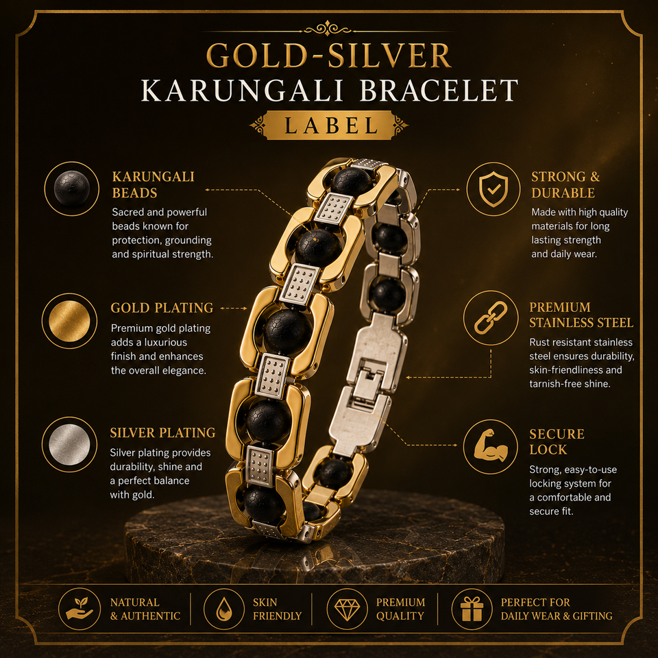 Gold-Silver Karungali Bracelet