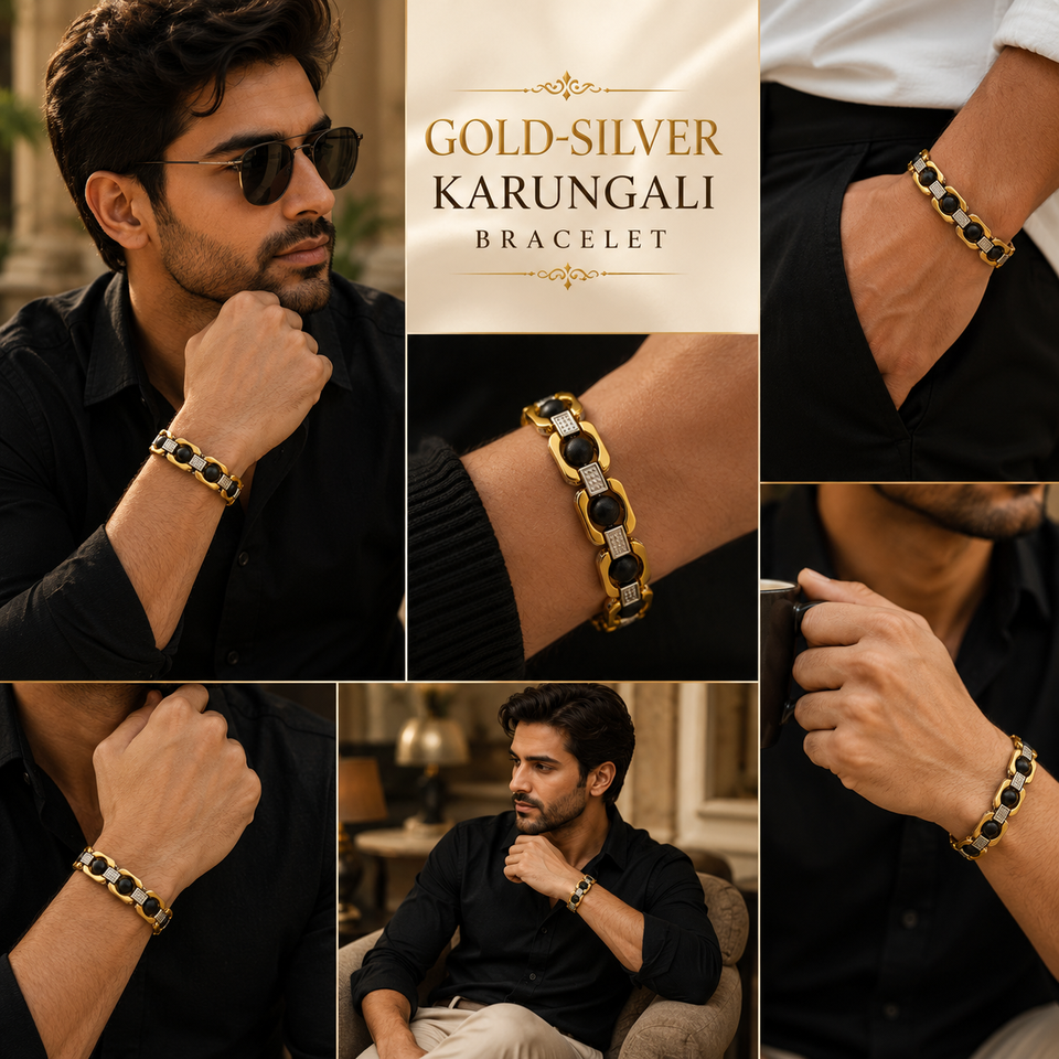 Gold-Silver Karungali Bracelet