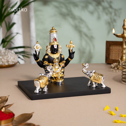 Gajalakshmi Tirupati Balaji Murti - Gold & Silver Plated