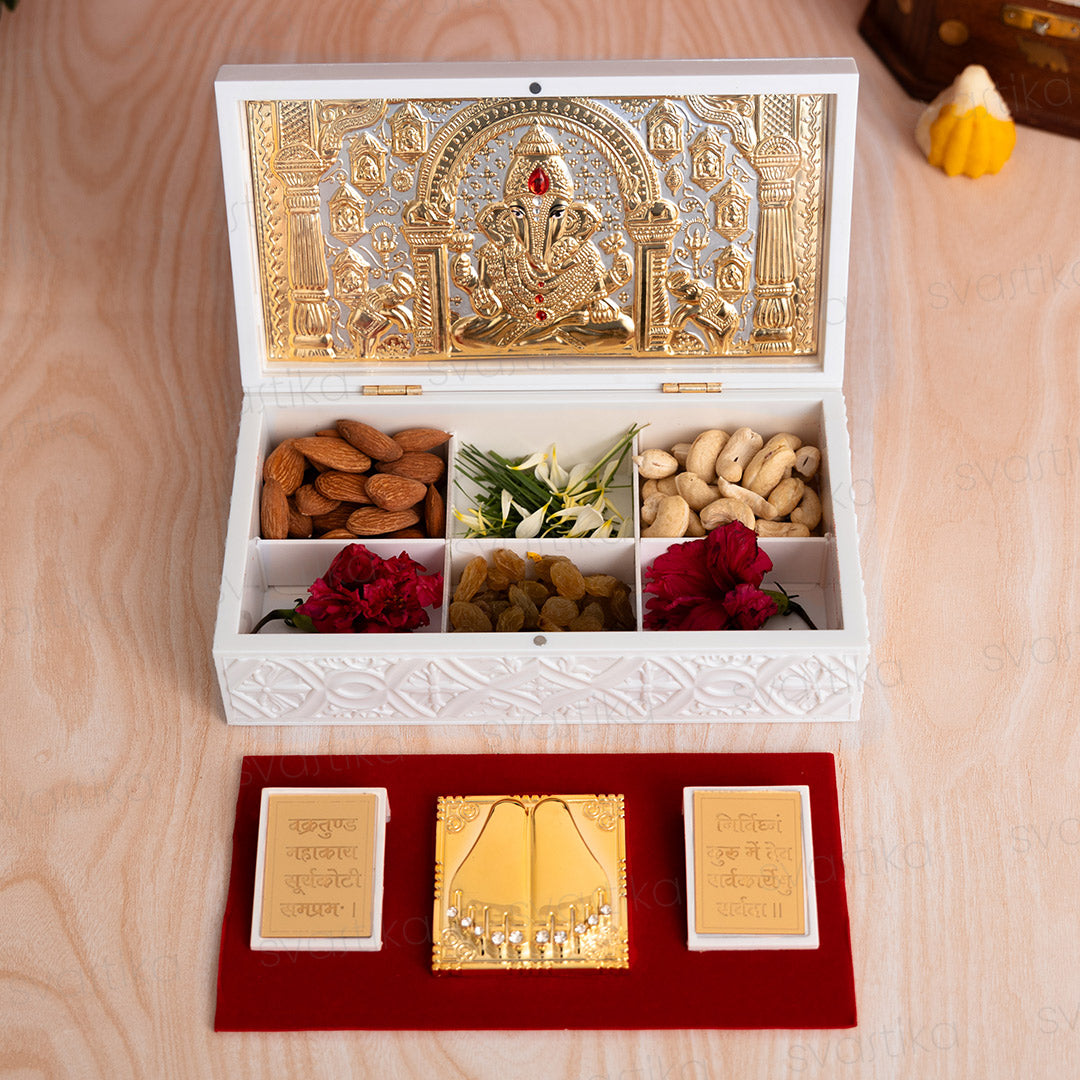 Svastika Ganesha Pocket Temple - Gold Plated