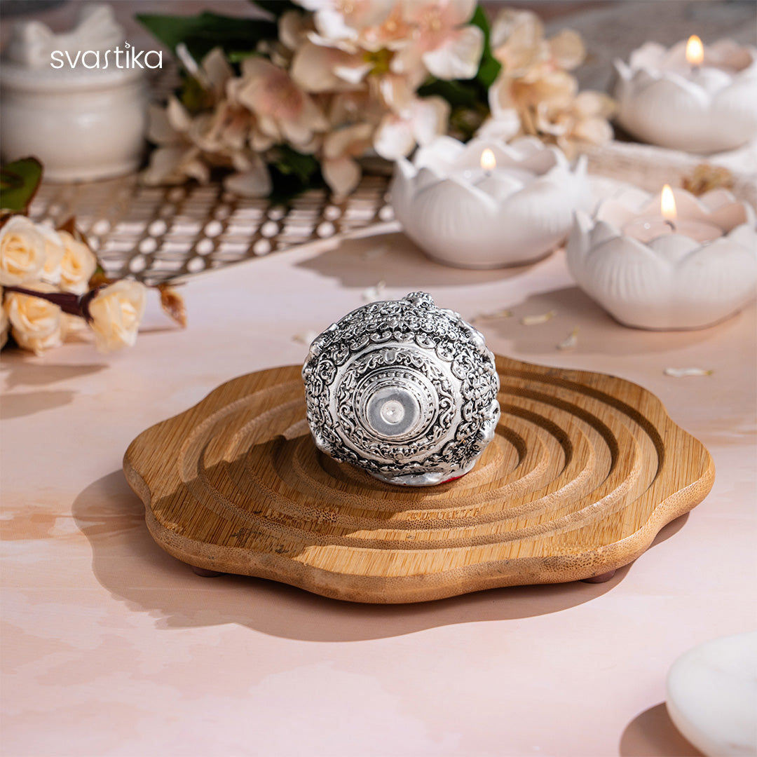 Ganesh Shankh (Conch) - Silver Plated (5 Inch)