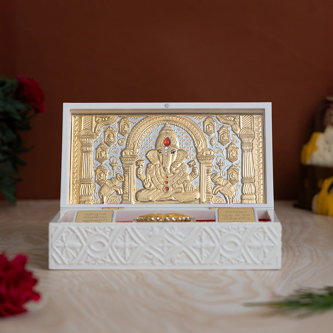 Svastika Ganesha Pocket Temple - Gold Plated