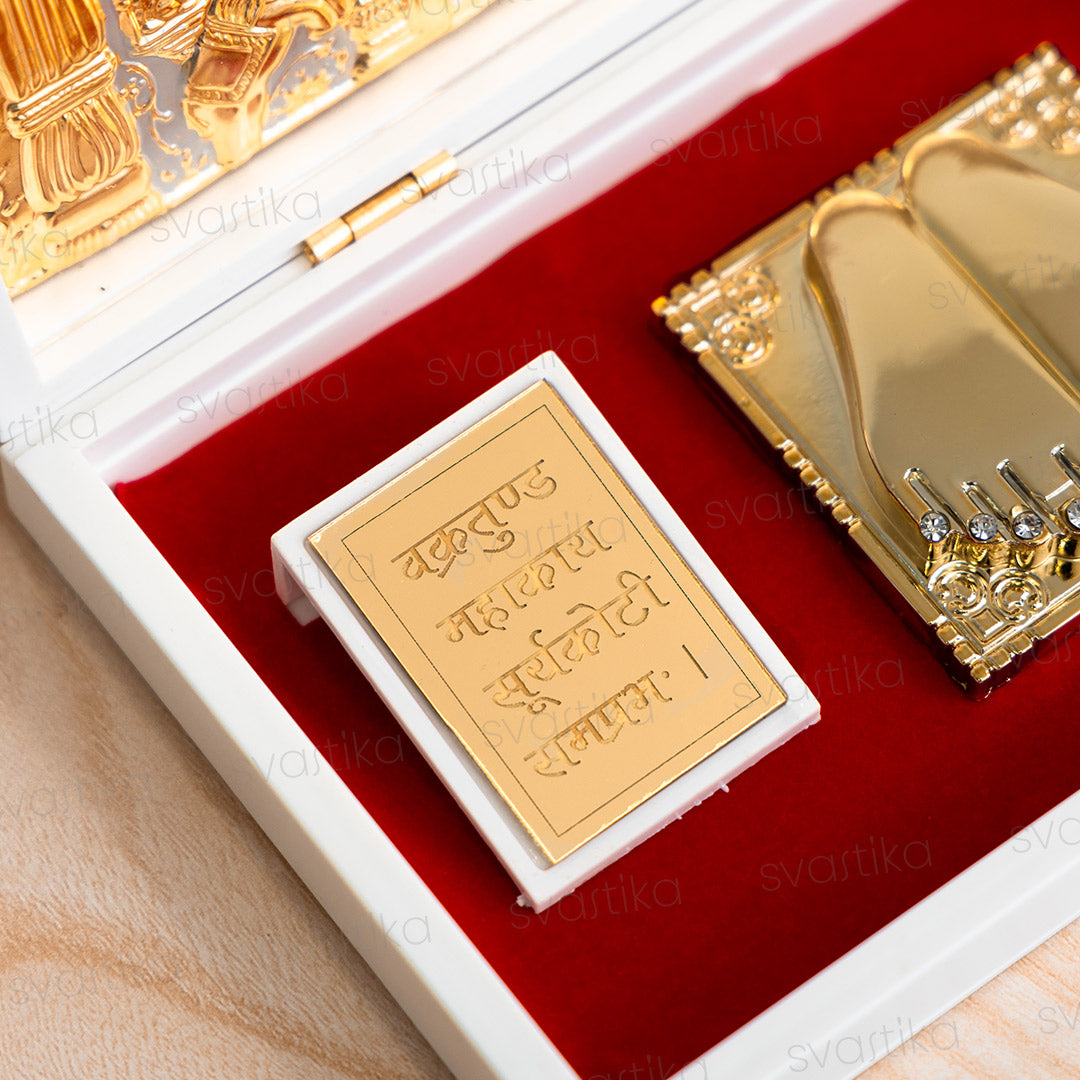 Svastika Ganesha Pocket Temple - Gold Plated