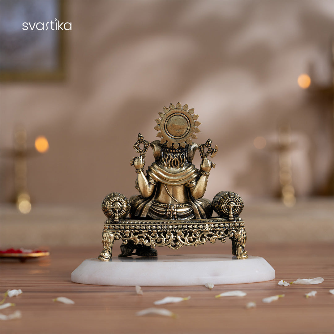 Brass Laxmi Ganesh Saraswati Murti Set (4 Inch)