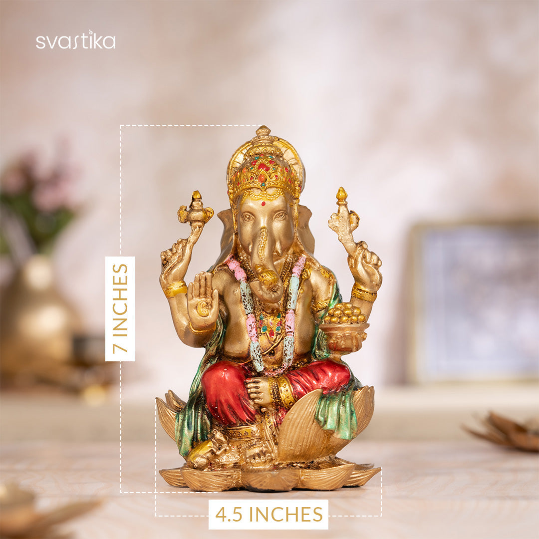 Ganesha Vighnaharta Antique Idol (7 inch)