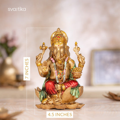 Ganesha Vighnaharta Antique Idol (7 inch)