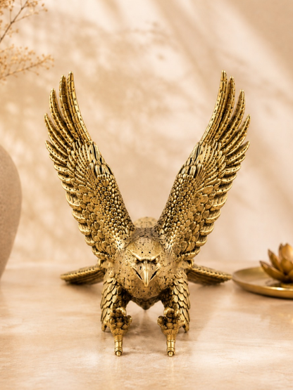 Garuda Eagle Antique Gold Finish Showpiece for Home and Office Decor