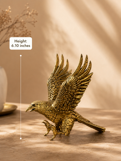 Garuda Eagle Antique Gold Finish Showpiece for Home and Office Decor