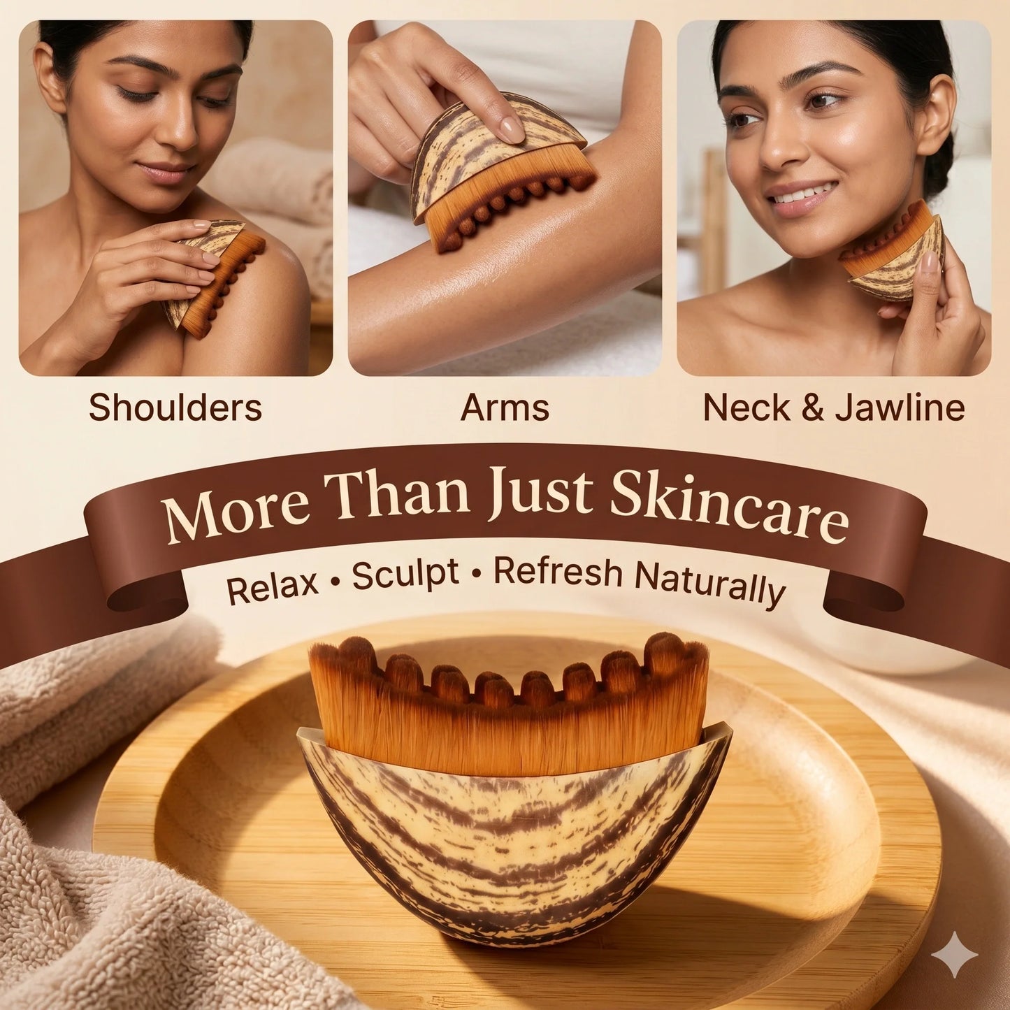FaceSculpt™– Lymphatic Sculpting Brush | Depuffing & Facial Contouring | Jawline & Glow Enhancement