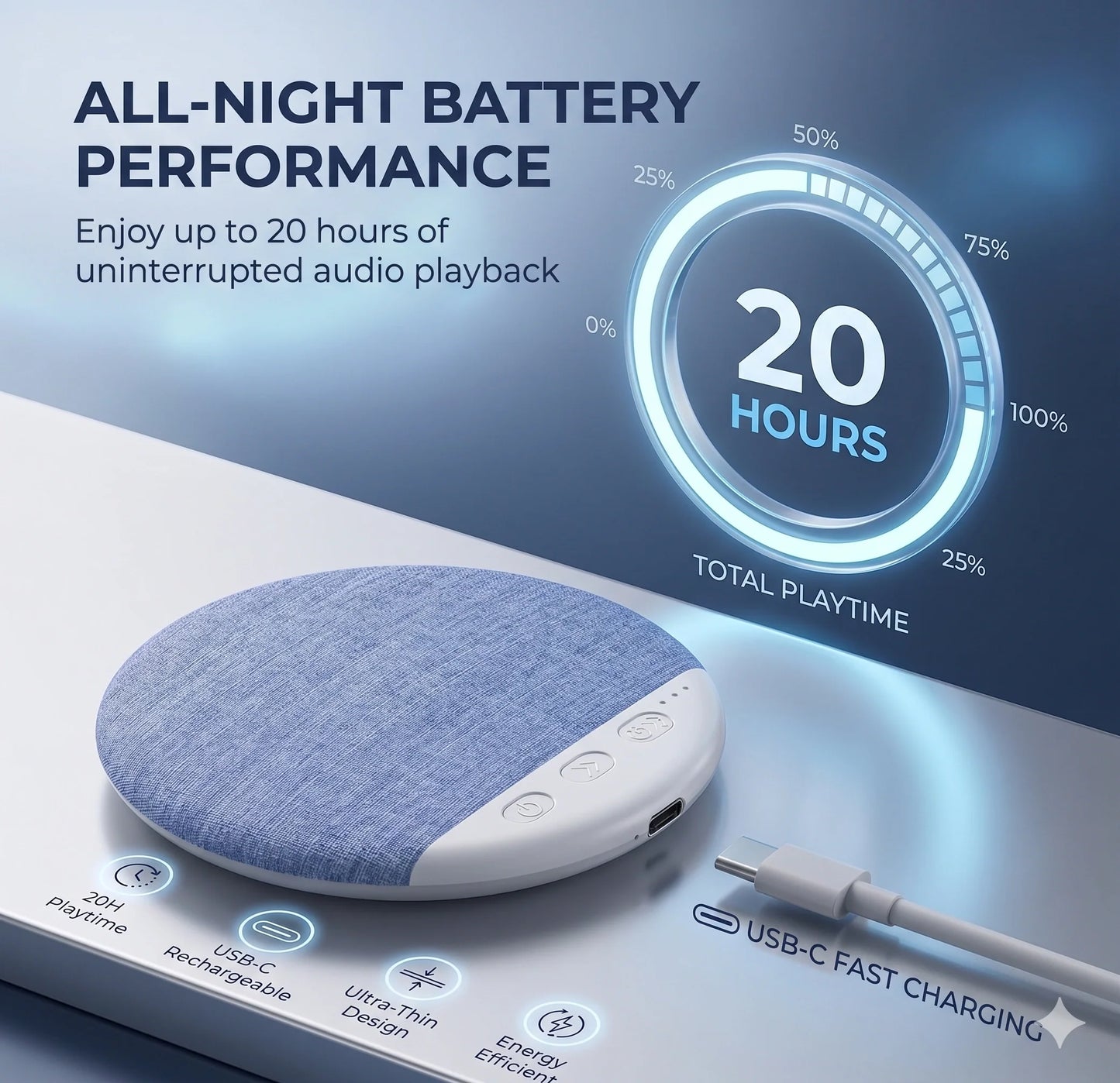 PillowTone™ – Under Pillow Speaker | Ultra-Thin Wireless | Private Night Listening