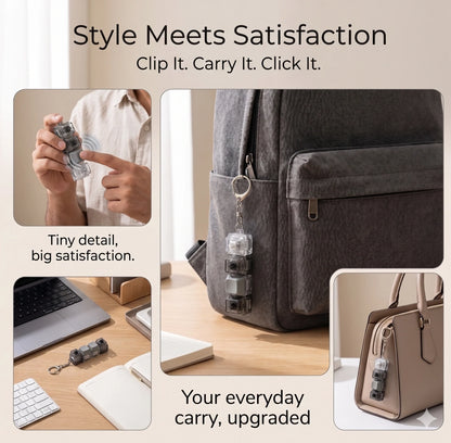 KeyZen™ – Mechanical Fidget Keychain |  Satisfying Click Sensation | Focus & Anxiety Control