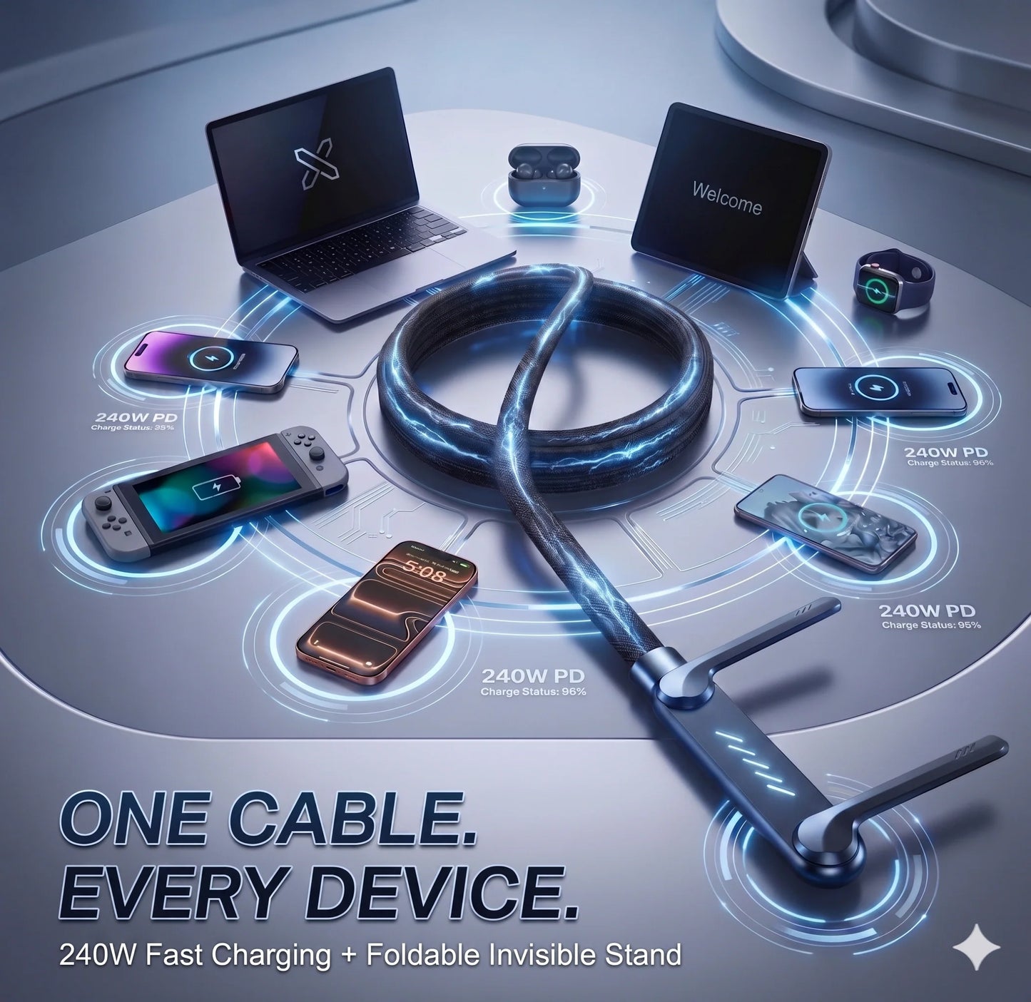 SnapVolt™ – Invisible Holder Cable | Magnetic Grip • Fast Charging | Drive & Charge Hands-Free