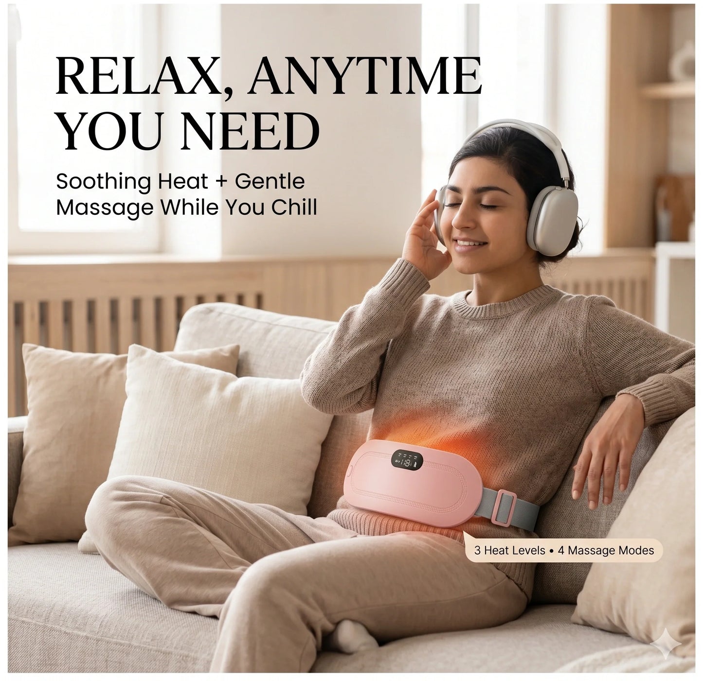 HeatingBelt™ – Smart Heating Belt | Heat + Massage Therapy | Period Pain Relief