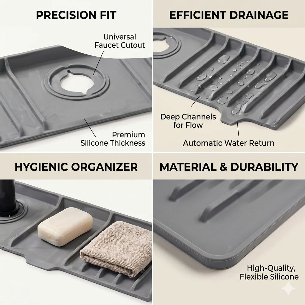 SinkGuard™ – Premium Faucet Mat | Splash Protection | Keeps Surfaces Spotless