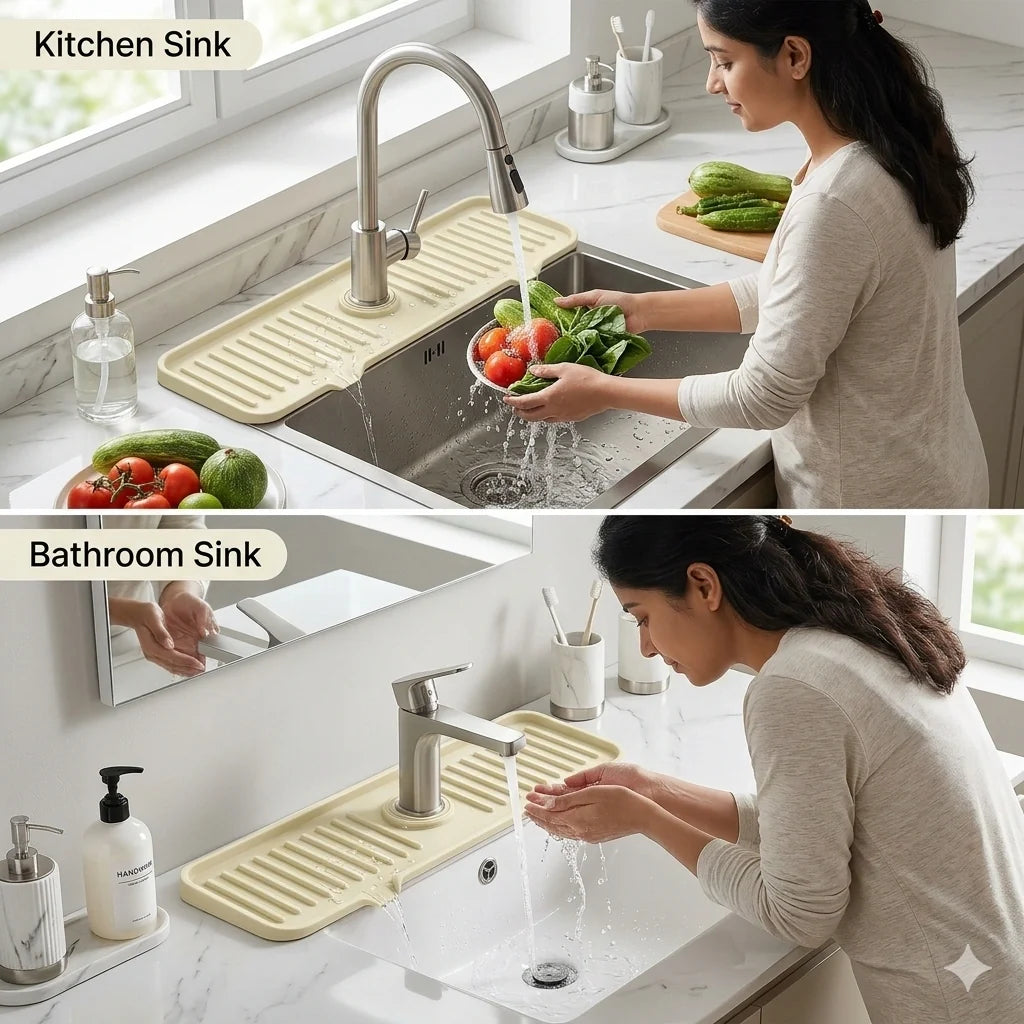 SinkGuard™ – Premium Faucet Mat | Splash Protection | Keeps Surfaces Spotless