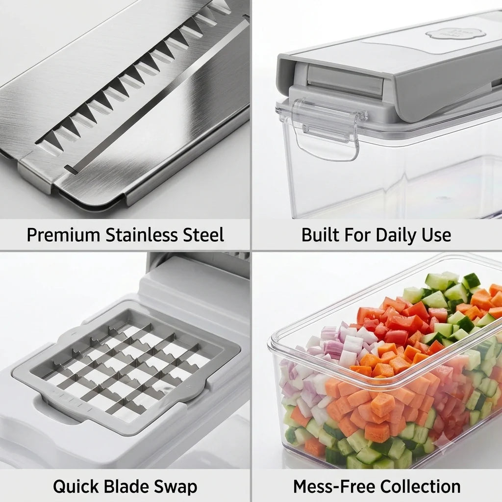 SmartChop - 15-in-1 Chopper |  Interchangeable | Multi-Blade | Mess-Free |