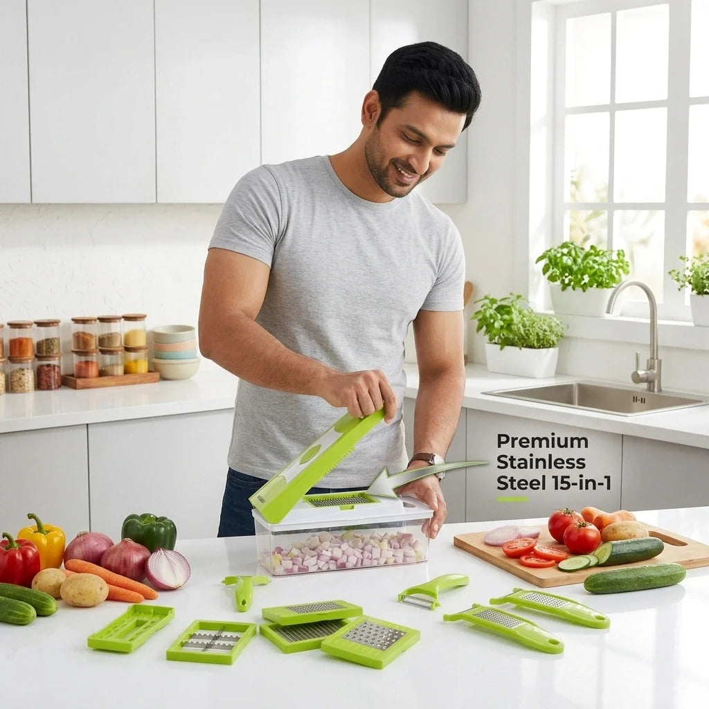 SmartChop - 15-in-1 Chopper |  Interchangeable | Multi-Blade | Mess-Free |