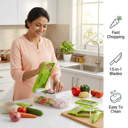 SmartChop - 15-in-1 Chopper |  Interchangeable | Multi-Blade | Mess-Free |