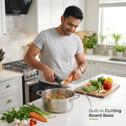 Clever Cutter - 2-in-1 Smart Scissors | Zero-Counter-Mess | Instant-Food Slicer