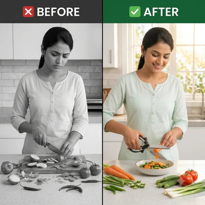 Clever Cutter - 2-in-1 Smart Scissors | Zero-Counter-Mess | Instant-Food Slicer