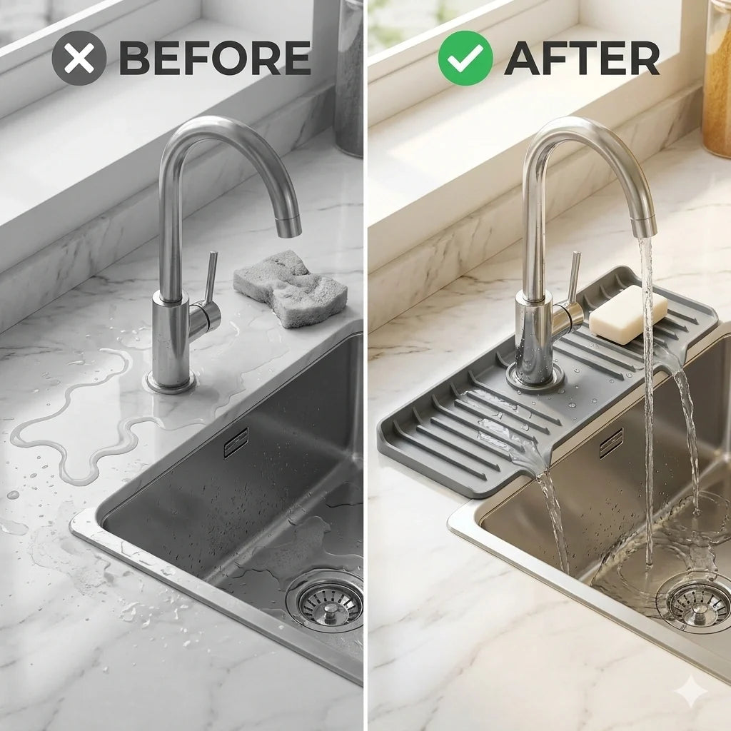 SinkGuard™ – Premium Faucet Mat | Splash Protection | Keeps Surfaces Spotless