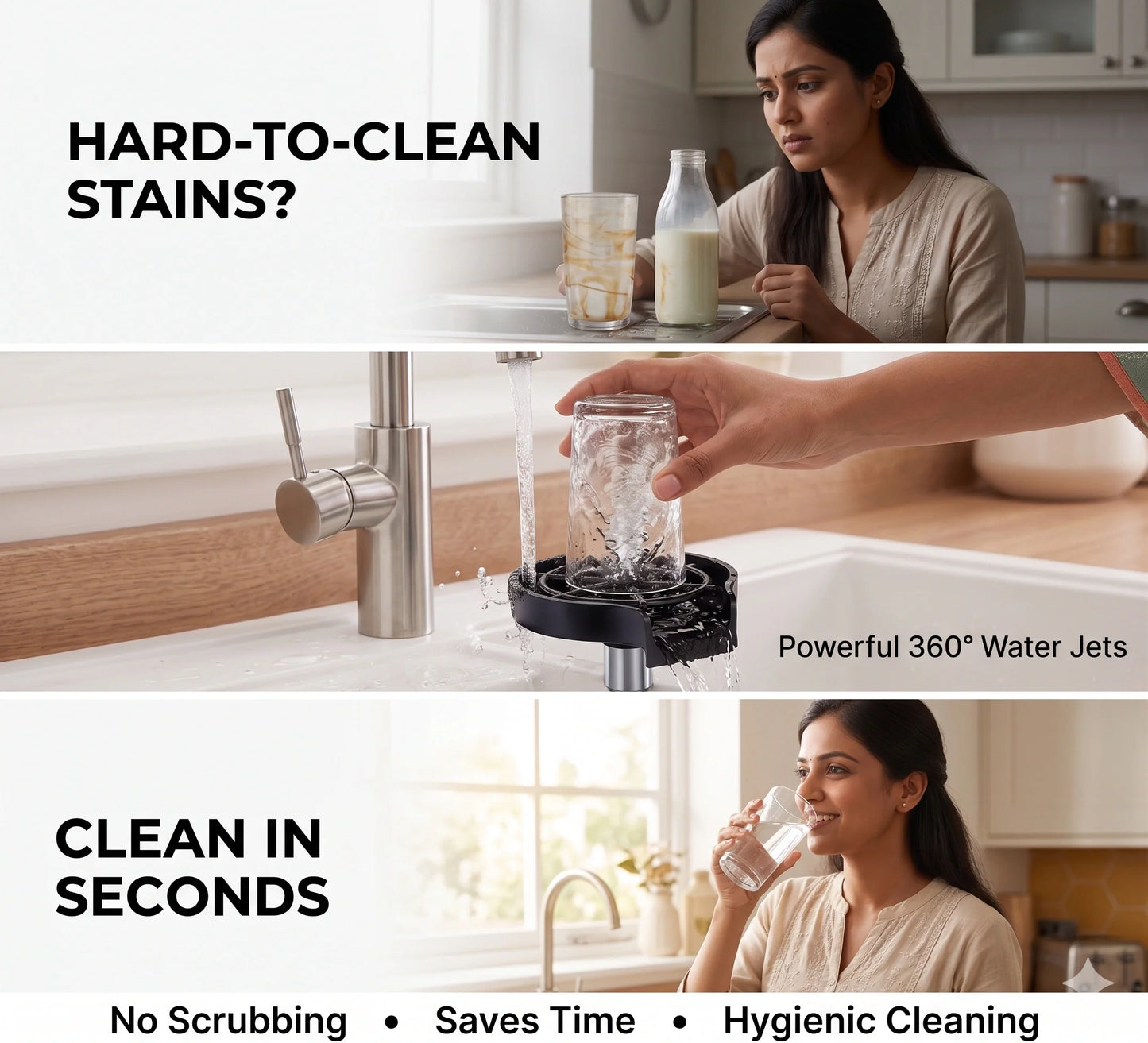 JetRinse™ – Automatic Cup Cleaner | High-Speed Water Jets | One-Tap Wash