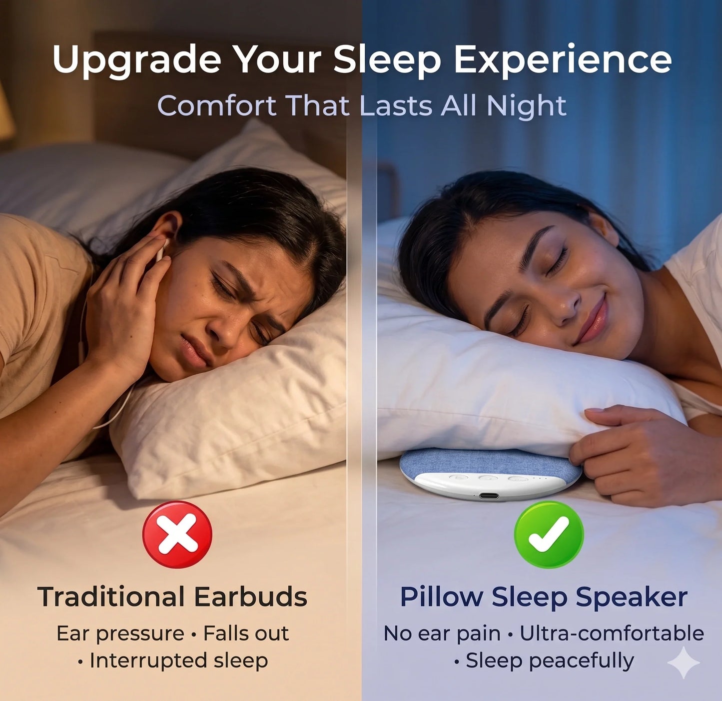 PillowTone™ – Under Pillow Speaker | Ultra-Thin Wireless | Private Night Listening
