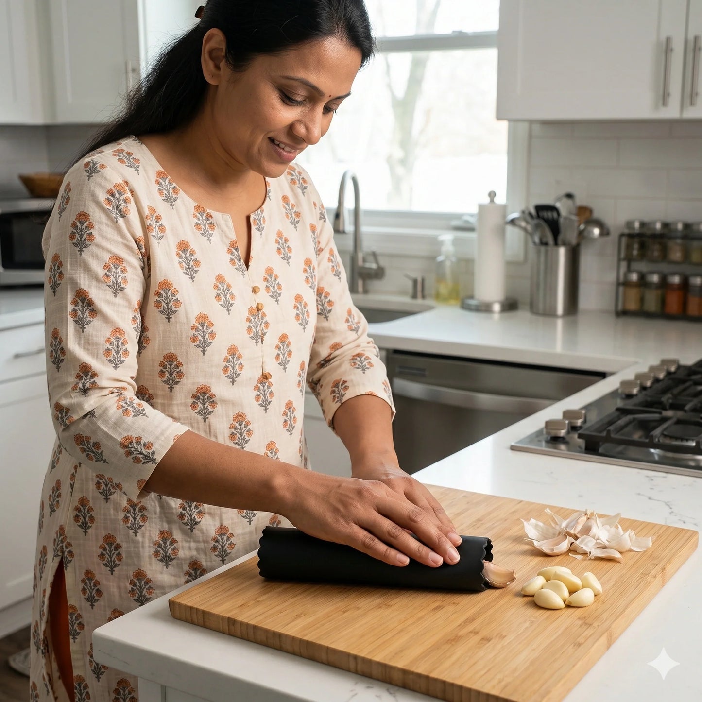 GarlicPeeler™ – Soft Silicone Peeler | Anti-Odor Roll Tube | Effortless Clove Peeling