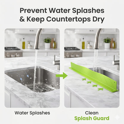 SplashShield™ – Sink Splash Guard | Flexible Silicone | Keeps Counters Dry & Clean