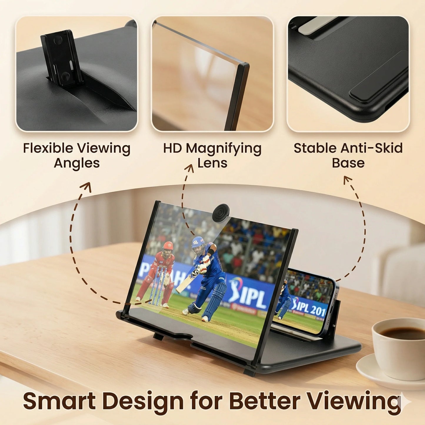 FoldView™ - Screen Magnifier | Phone Holder Screen Amplifier