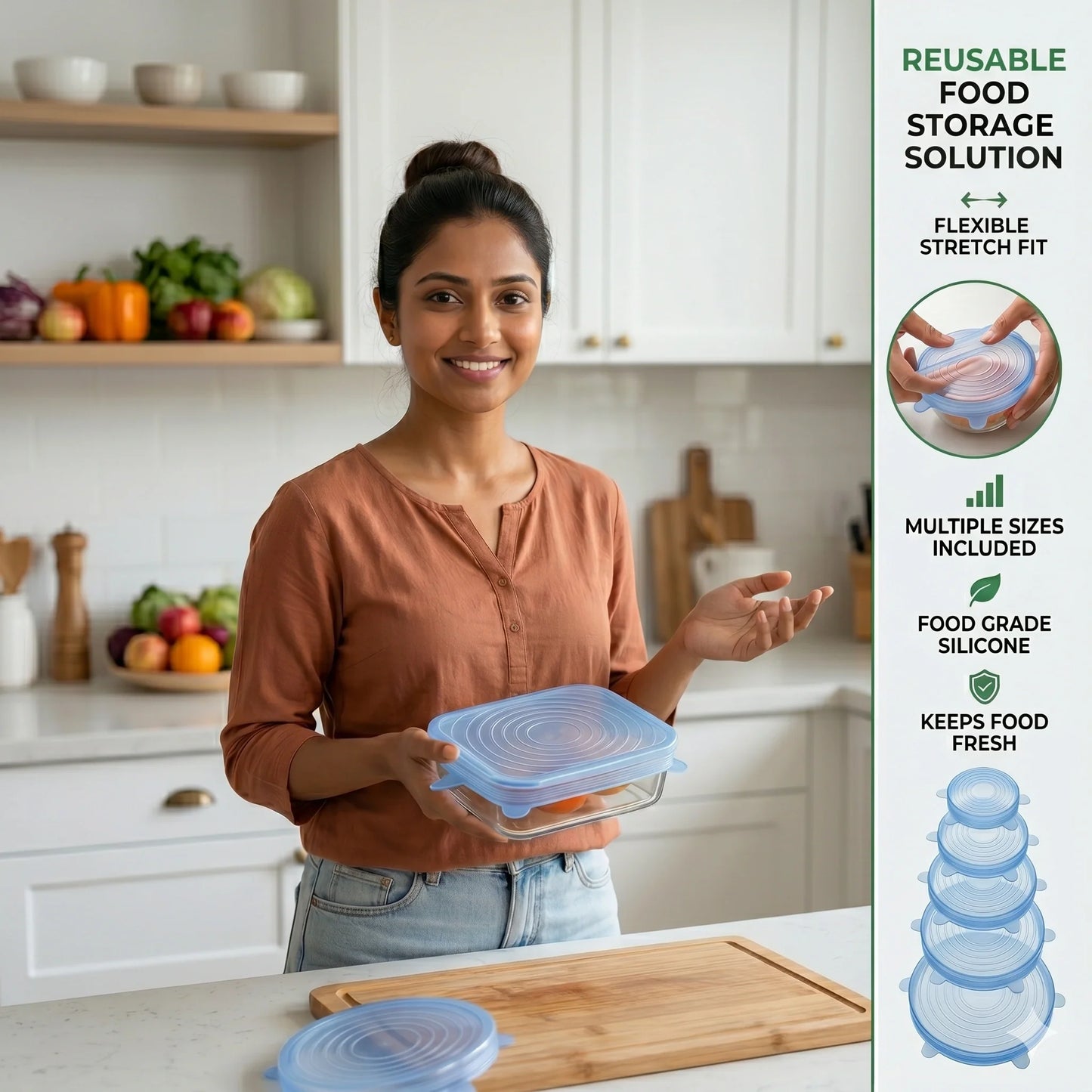 StretchLids – Airtight Food Covers | Leakproof Food Storage | Fridge & Microwave Safe