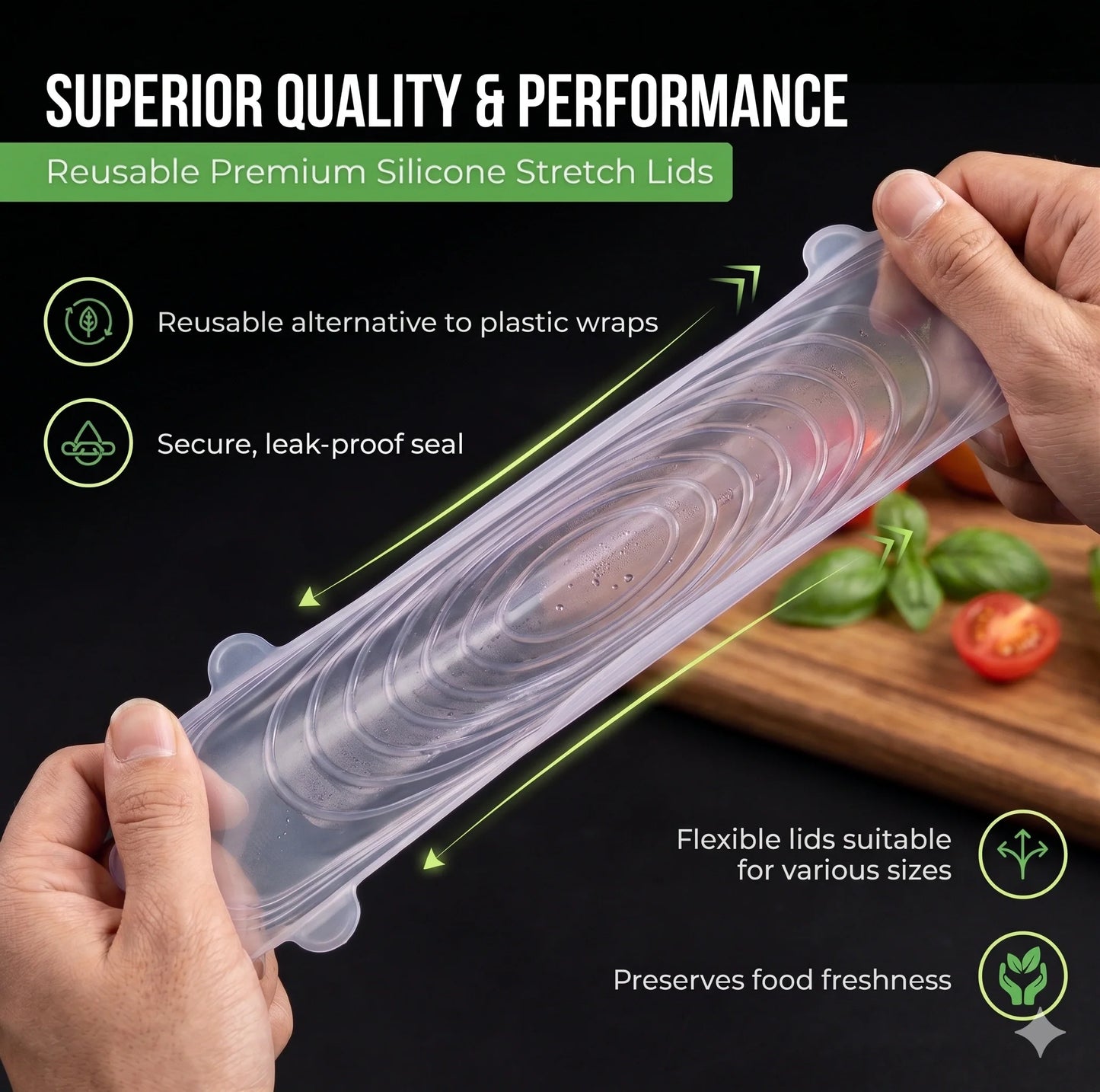StretchLids – Airtight Food Covers | Leakproof Food Storage | Fridge & Microwave Safe