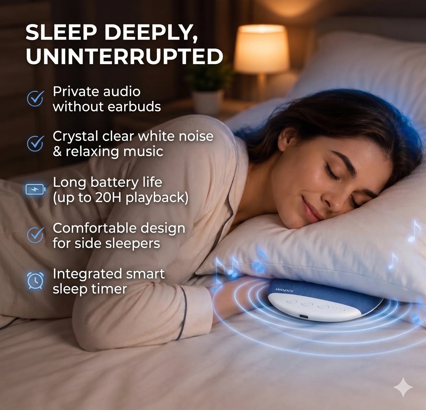 PillowTone™ – Under Pillow Speaker | Ultra-Thin Wireless | Private Night Listening