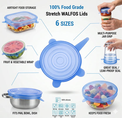 StretchLids – Airtight Food Covers | Leakproof Food Storage | Fridge & Microwave Safe
